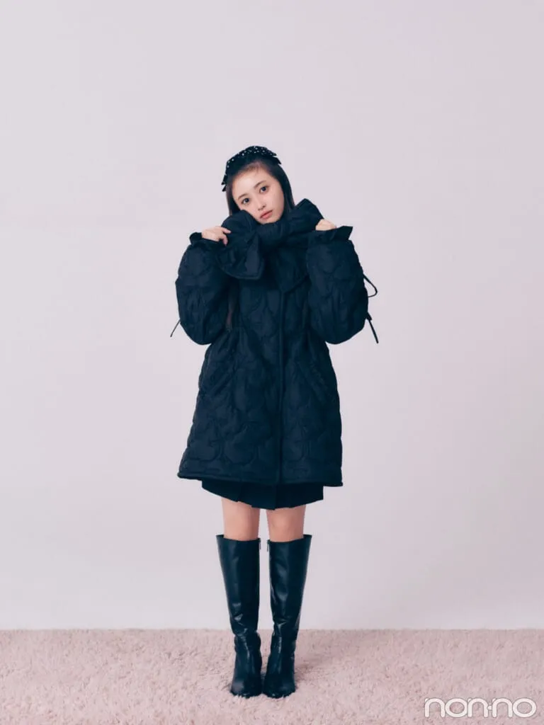 井上和の大学生1週間コーデ、金曜日のアウターコーデ