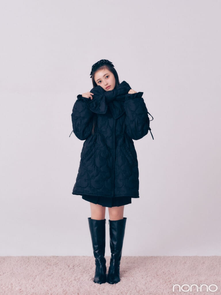 井上和の甘めパデットマフラー・全身