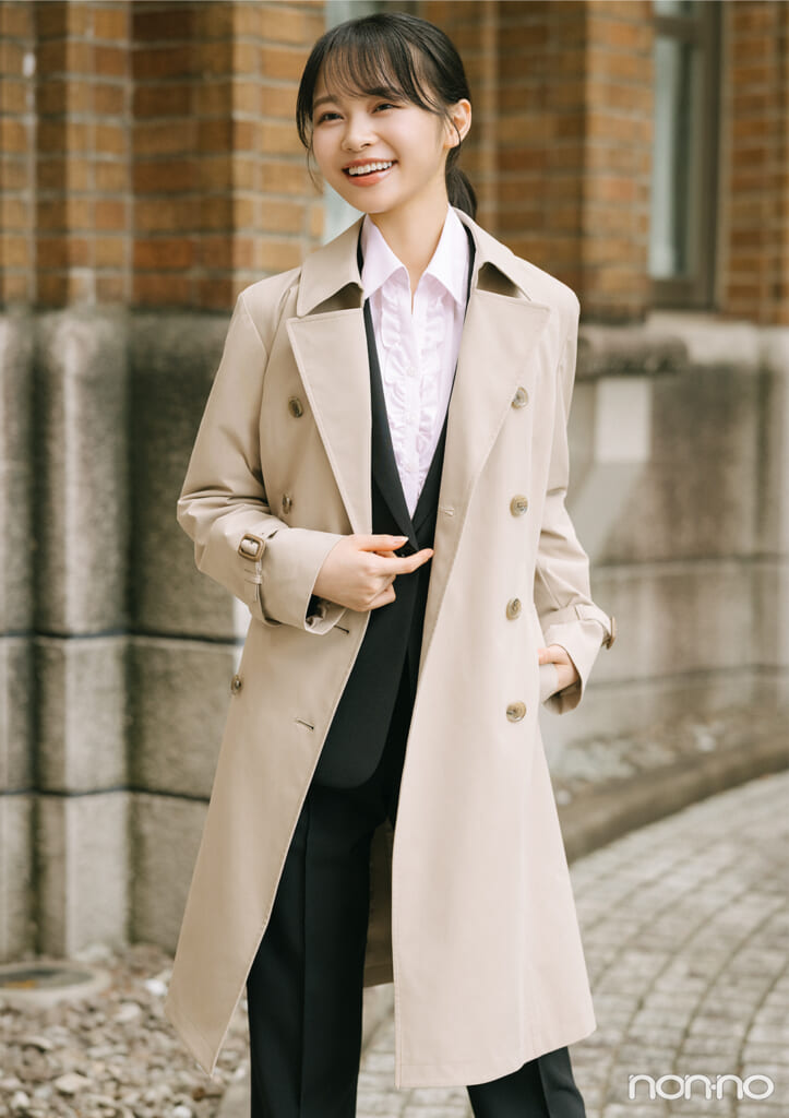 林芽亜里 洋服の青山 シルエットも機能性もばっちり、名品トレンチコート