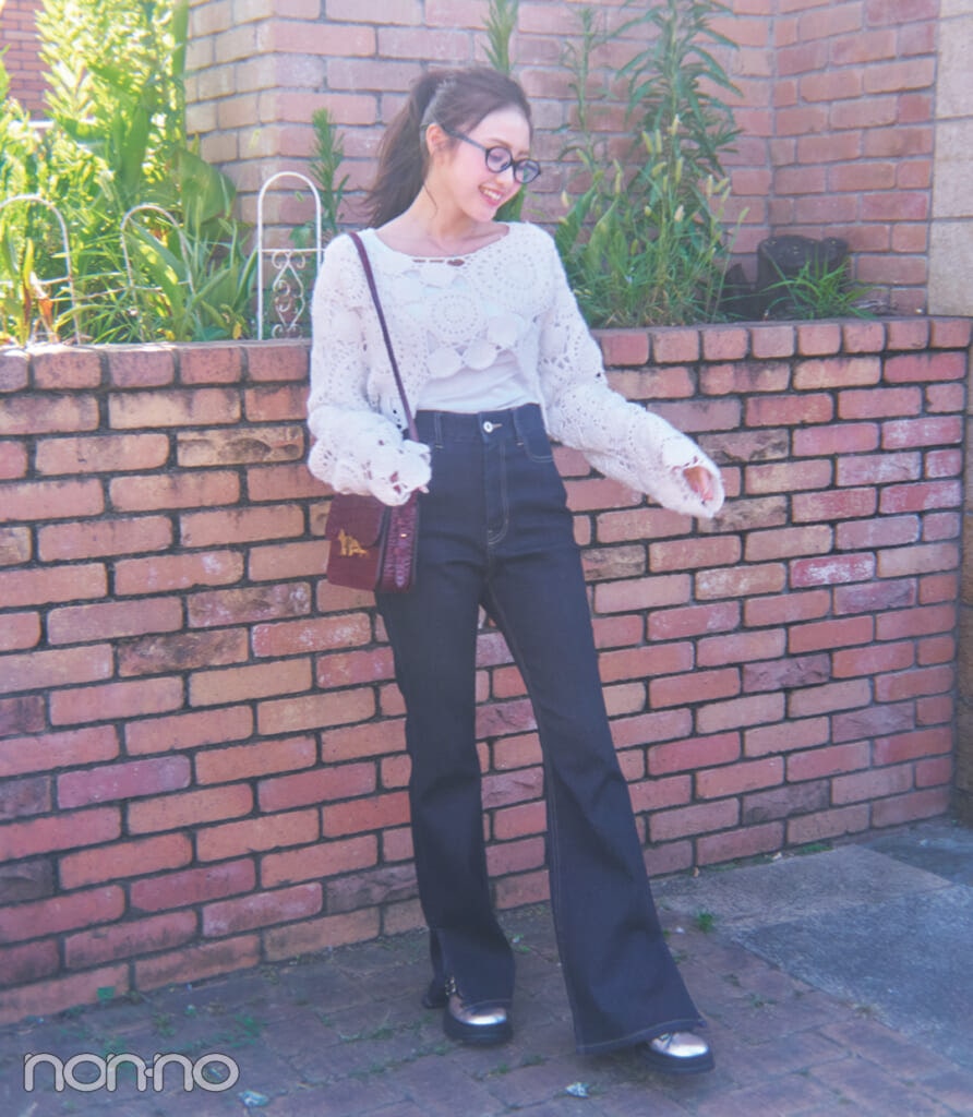 Htageのニットを着る香音