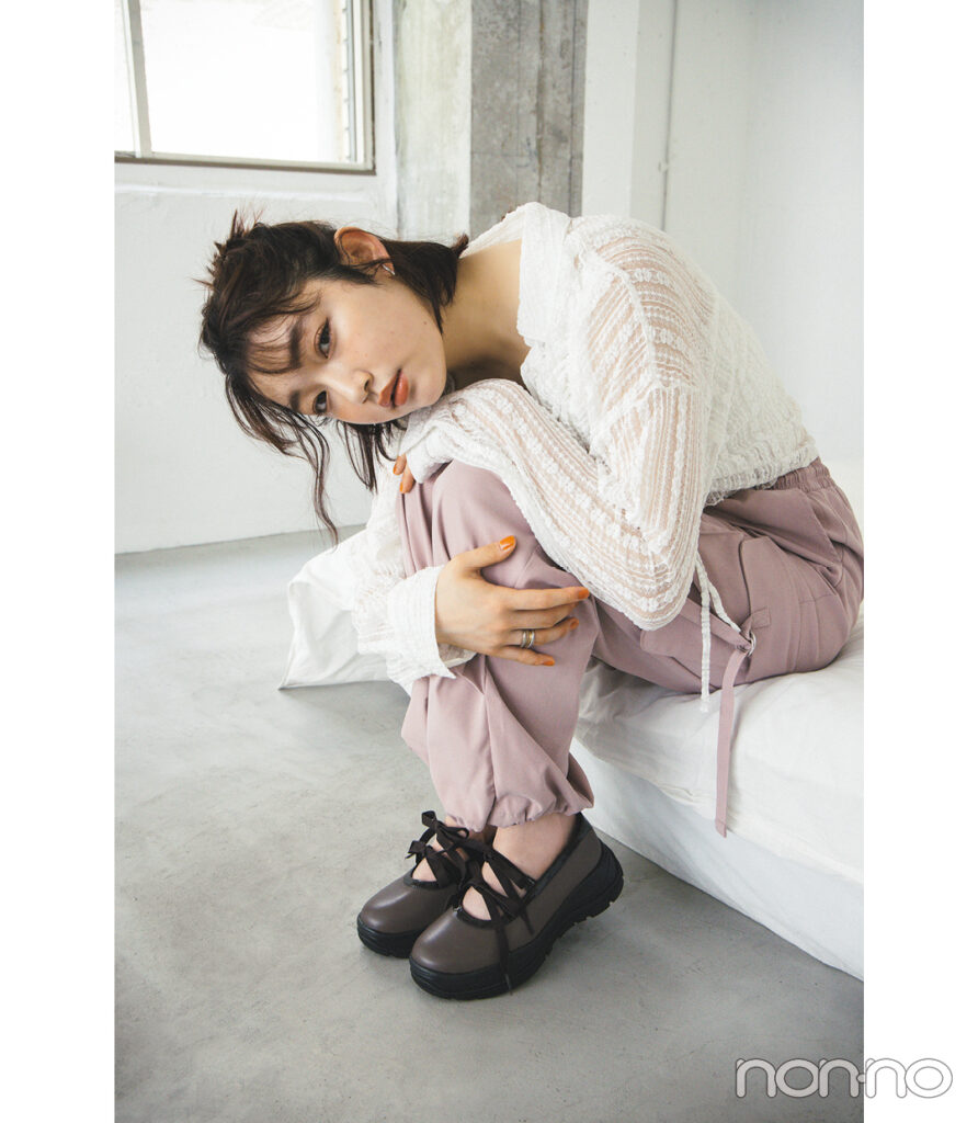 バレエシューズ型「バレエスニーカー」 「FLATFORM RIBBON MARYJANE」