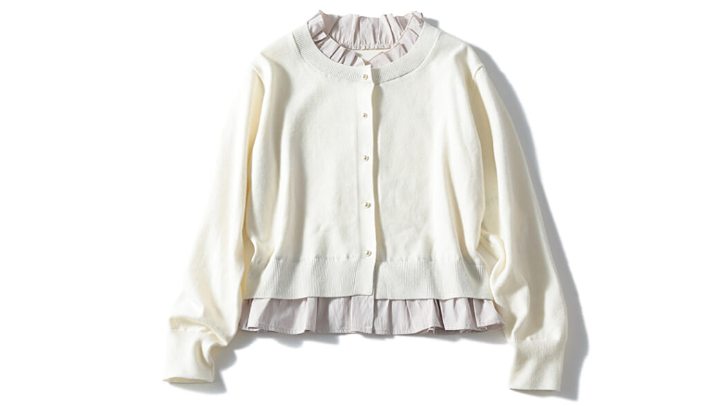 VISの甘フェミニンなフリル衿トップス