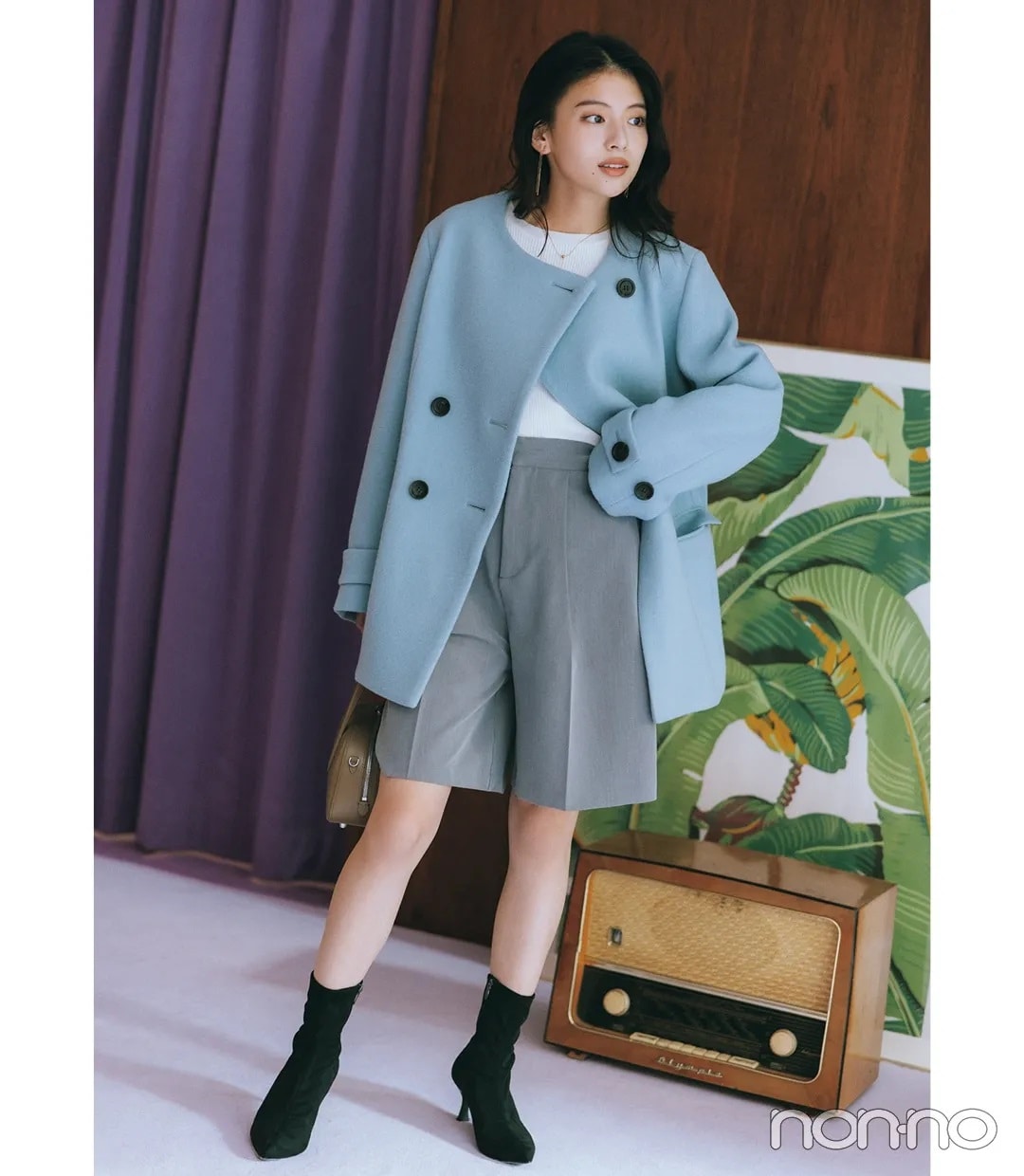 出口夏希の大学生の一週間コーデ、水曜日のショーパンスタイル