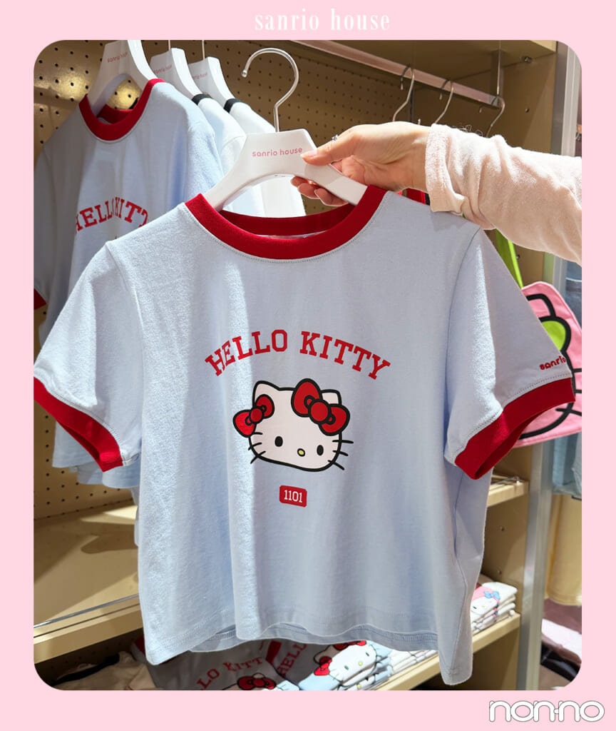 クロップド丈リンガーTシャツ