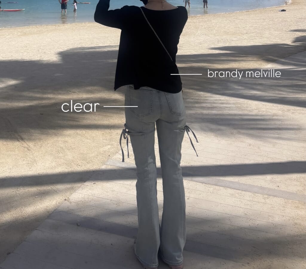 サイド穴あきリボンデニム