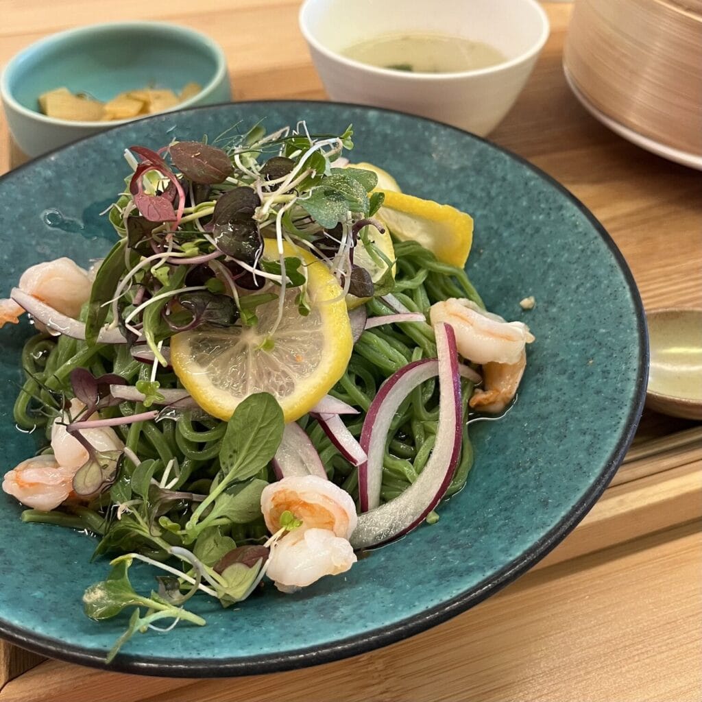 Herbal Chinese STEAMAN ランチセット 海老檸檬冷やし中華