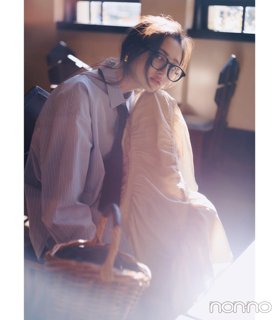 井上和の黒ネクタイコーデ2