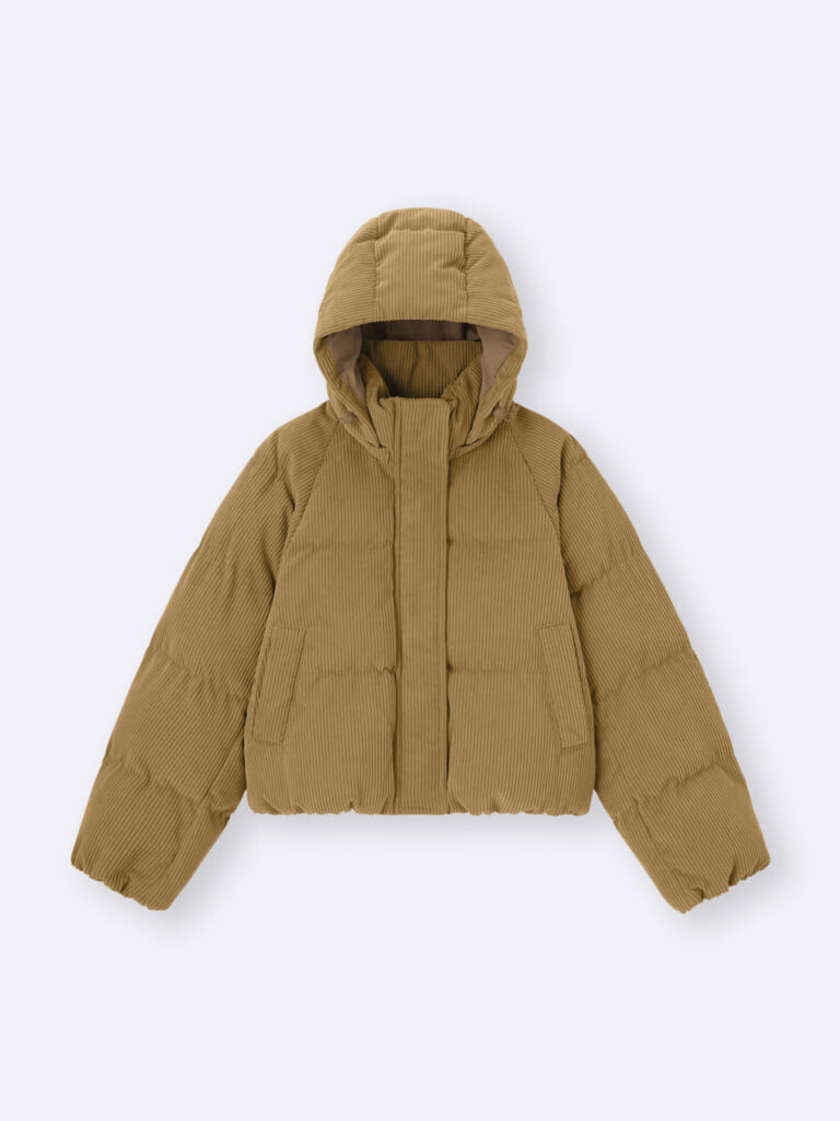 GUのウォームパデッドコーデュロイブルゾンのブラウン