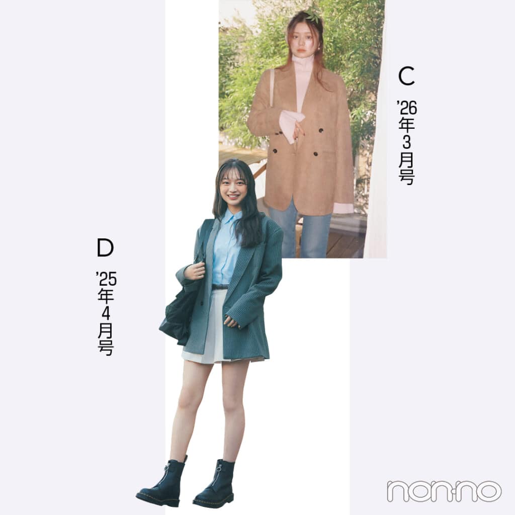 新学期ワードローブ座談会1-6
紺野彩夏と佐藤和奏の誌面カット