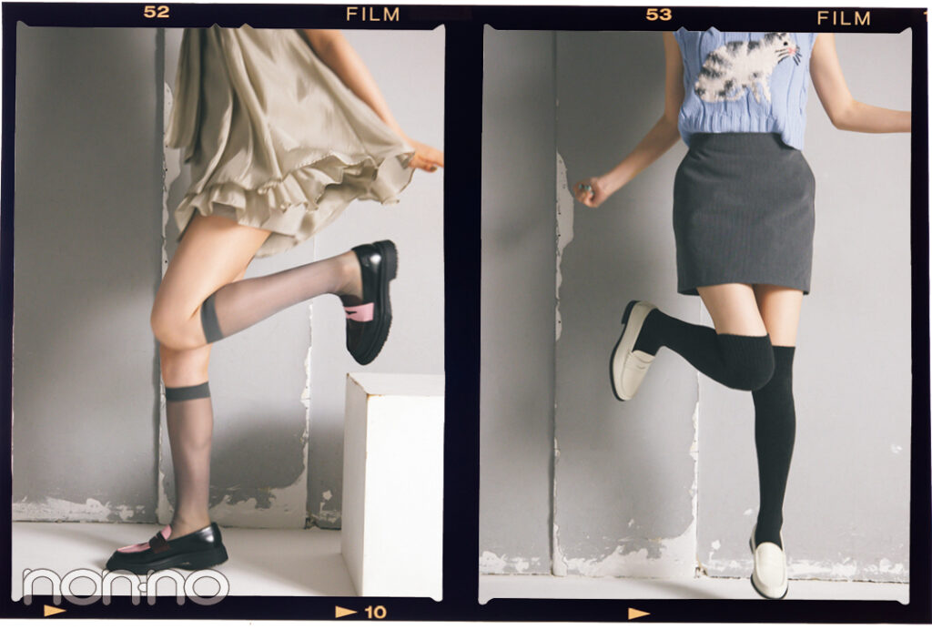 秋トレンド「シアーソックス」