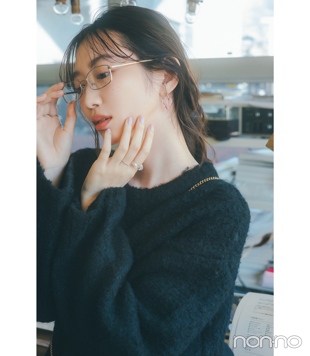 岡本夏美の冬服を使った春スイッチコーデ5-3