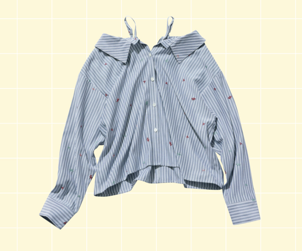 REDYAZEL ストライプのマルチウェイシャツ
