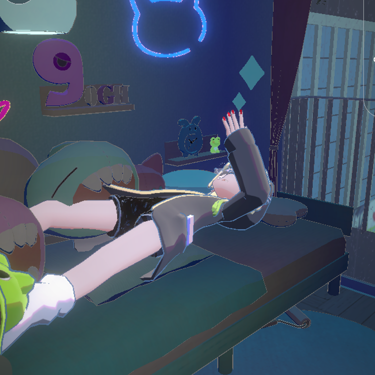 二日後のスクリーンショット。ぬいぐるみなどが増えて華やかになっている。