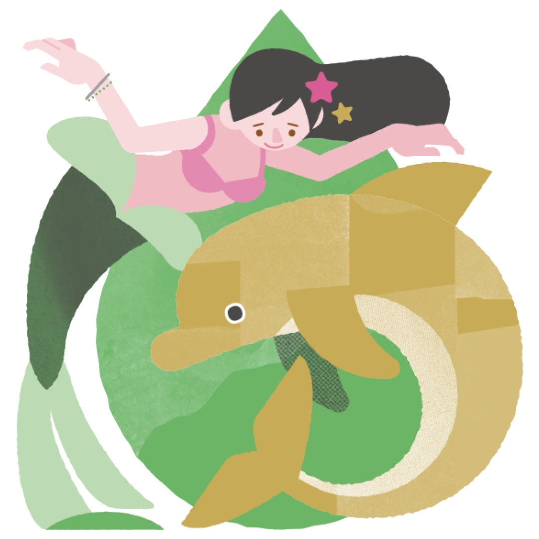 金のイルカ座イラスト