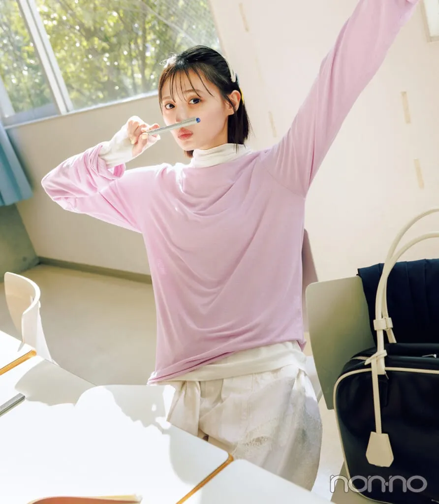 遠藤さくらが着こなす大学生の一週間コーデ　日曜日のワークパンツコーデ