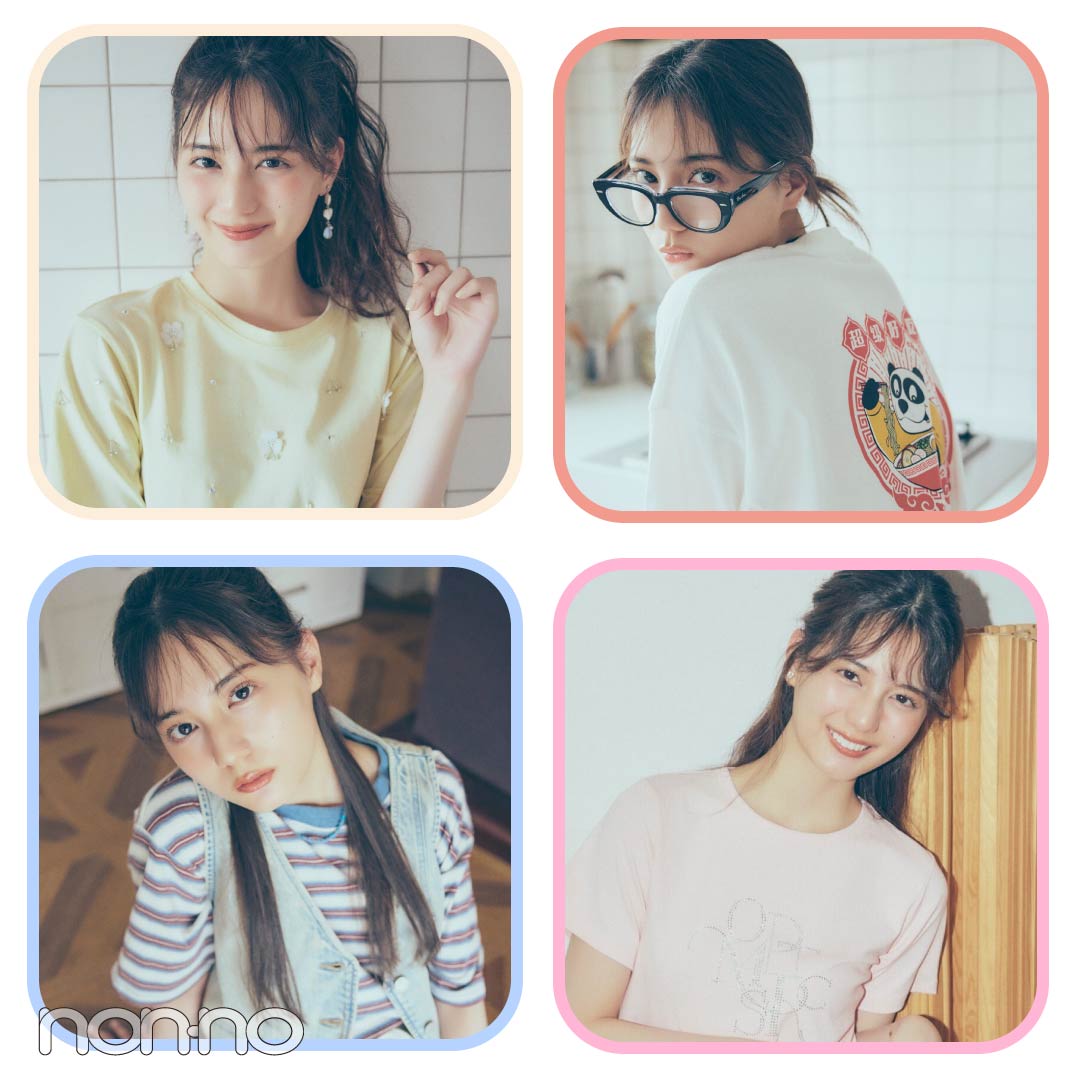 小坂菜緒の毎日Tシャツまとめ！ 10日間の着こなし一覧