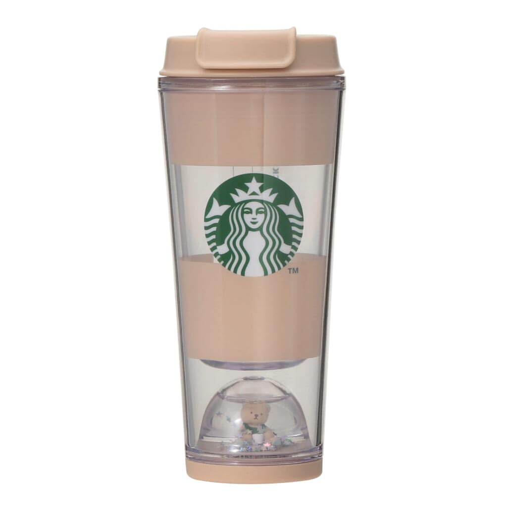 『gelato pique ベアスノードームボーダータンブラー モカベージュ 355ml』