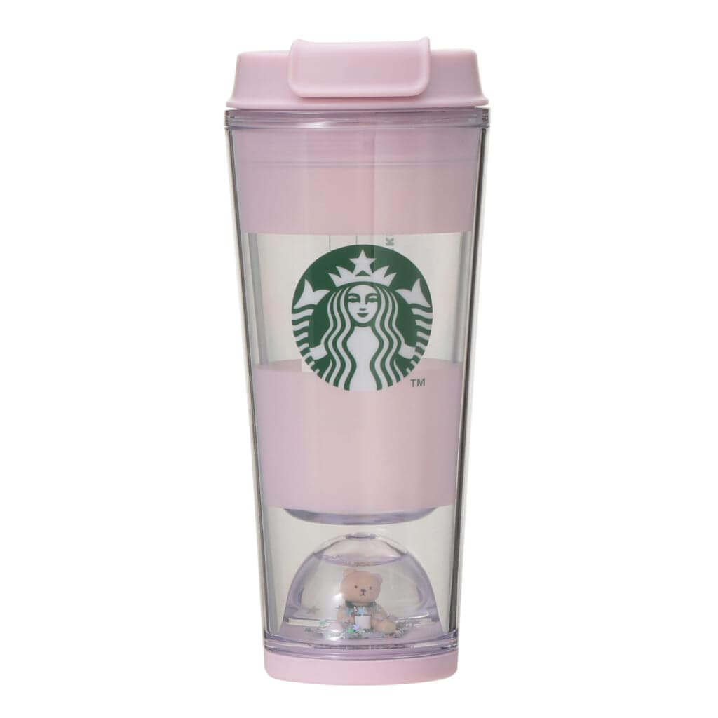 『gelato pique ベアスノードームボーダータンブラー ソフトピンク 355ml』　