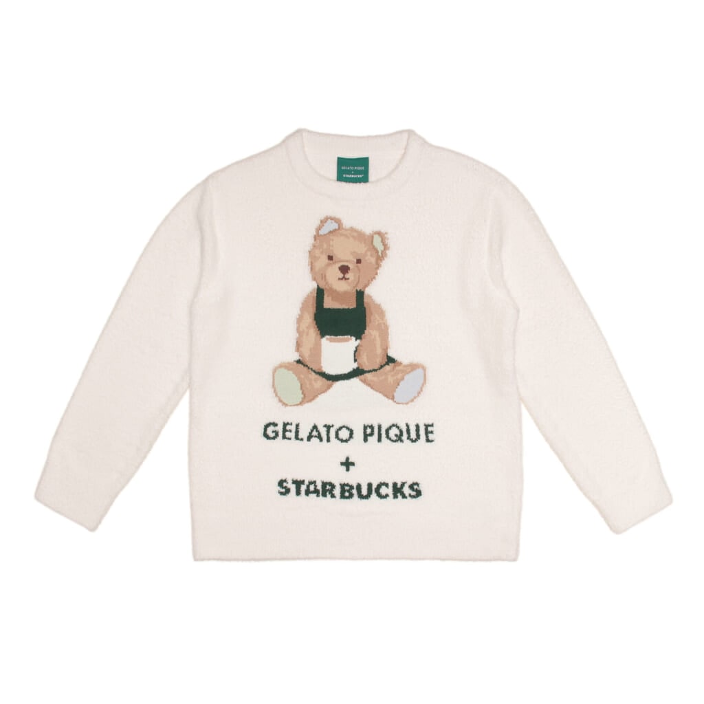 『gelato pique パウダーベアジャガードプルオーバー オフホワイト』