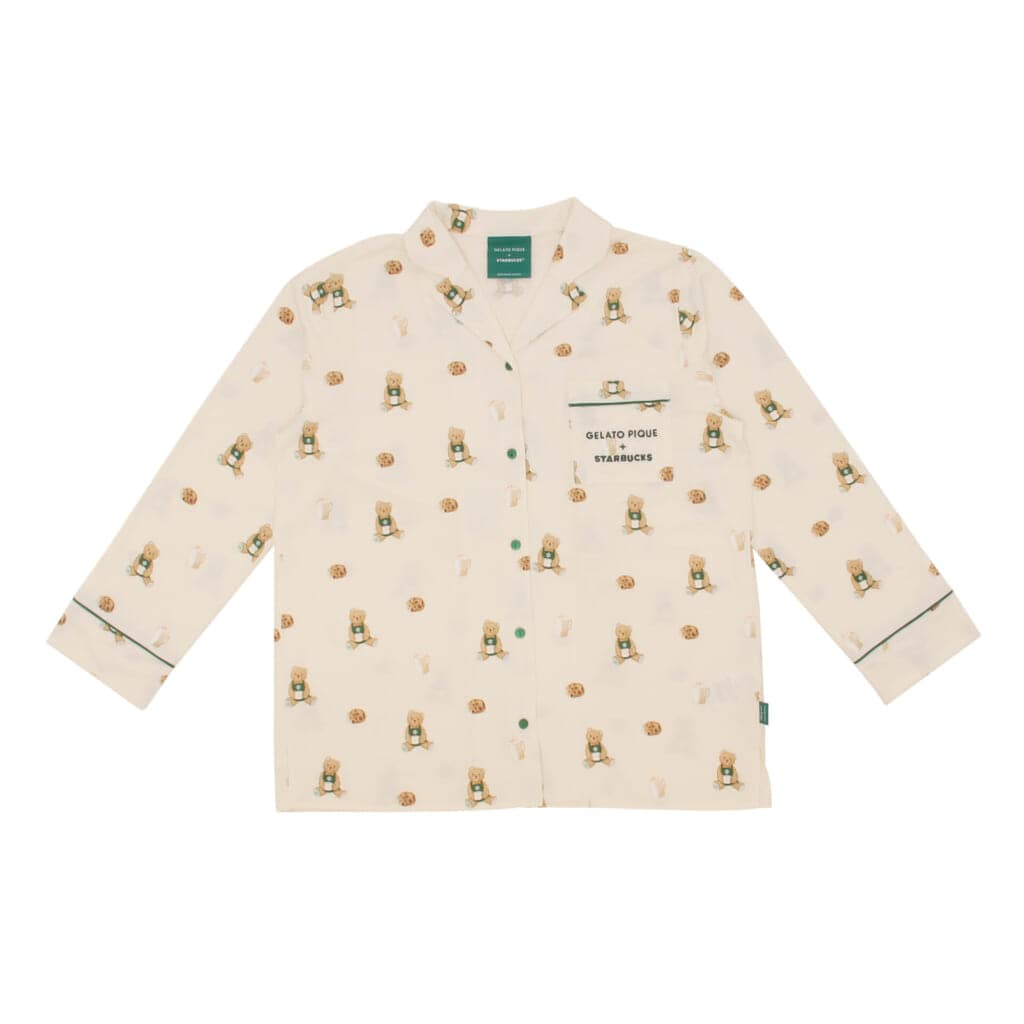 『gelato pique ベア柄カットソーシャツ アイボリー』