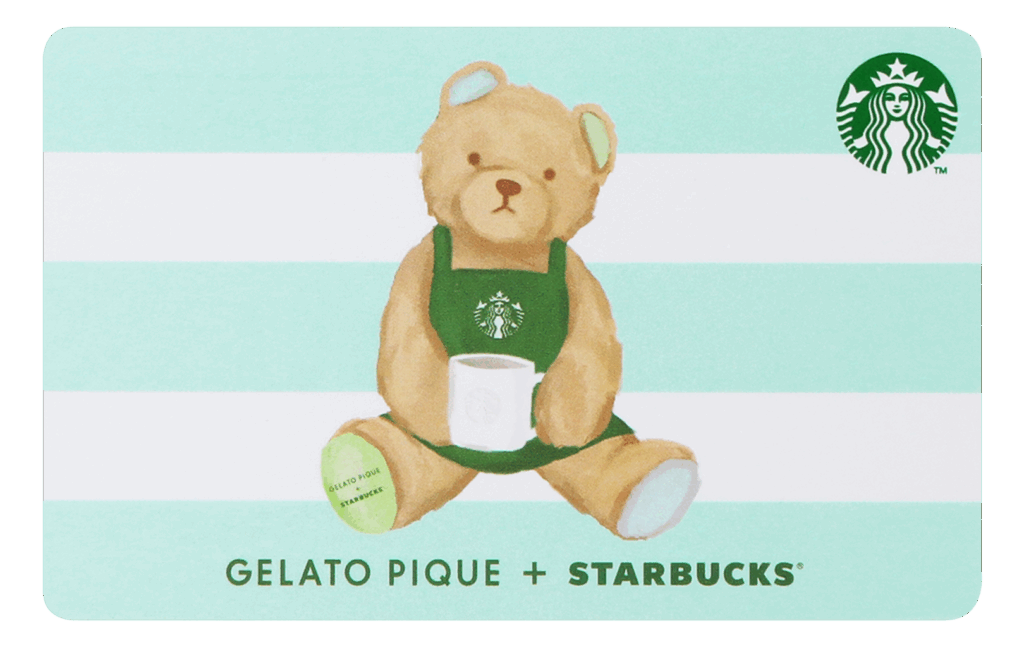 『スターバックス カードgelato pique ベアボーダー ミントグリーン』
