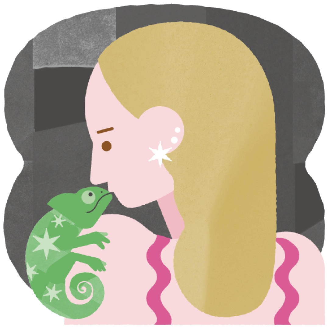 金のカメレオン座イラスト