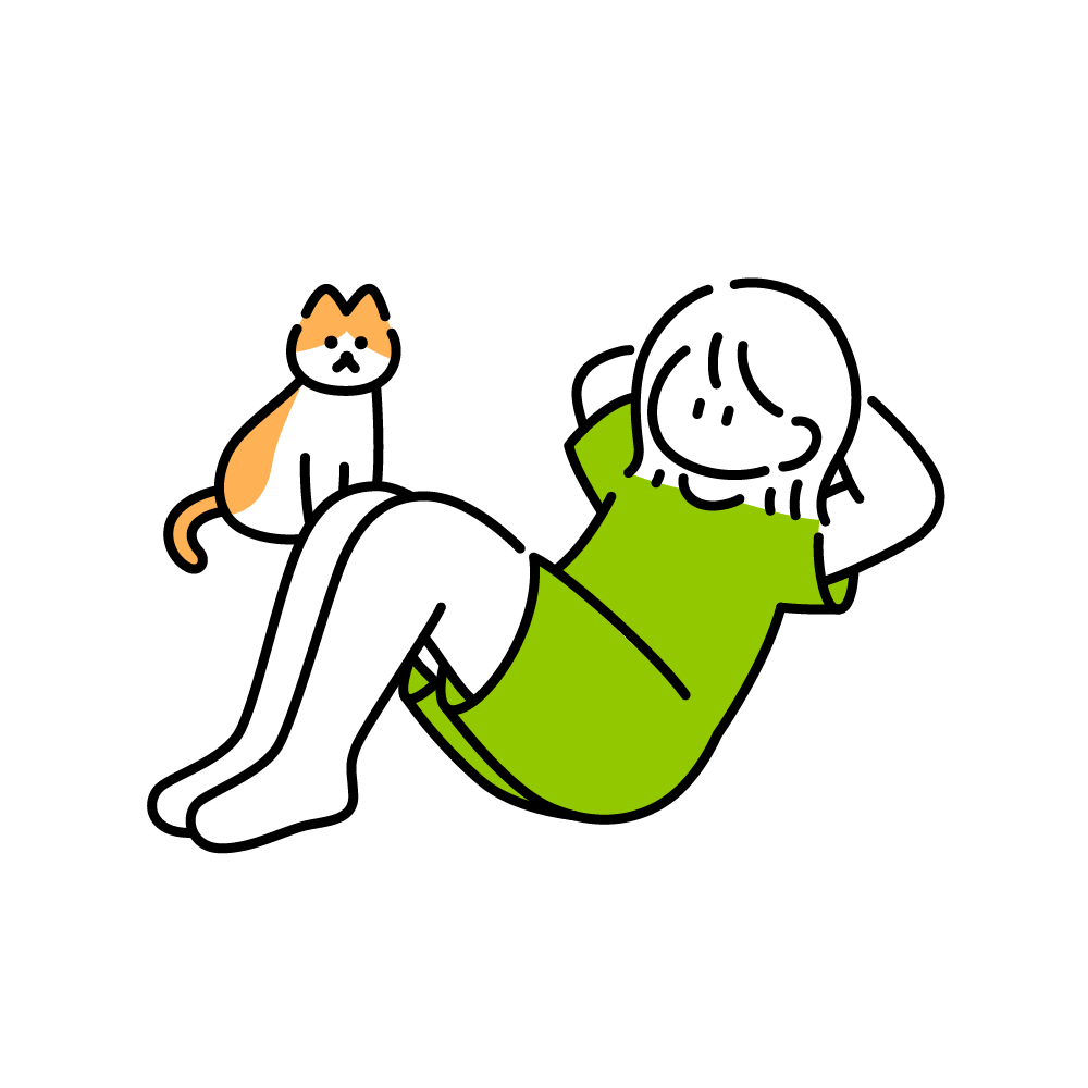 3日後に筋トレをやめる女の子のイラスト