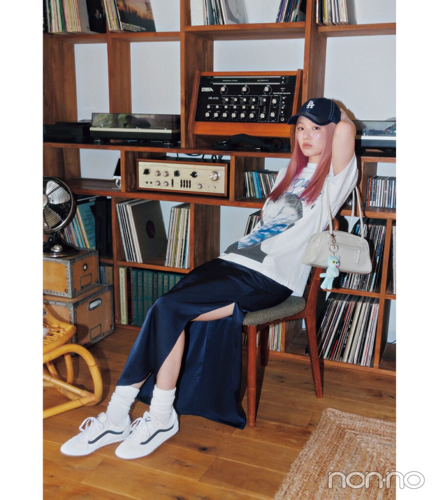 横田真悠のラクチンキャップコーデ