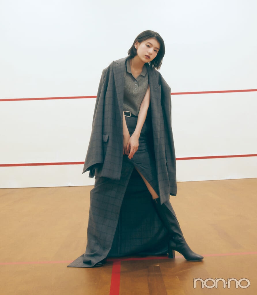 出口夏希×グレンチェック。