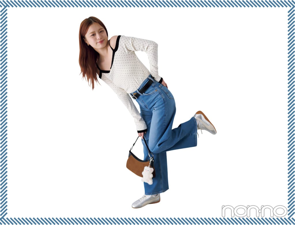 居酒屋に行く日のデニムスタイルLee
LASTIC WIDE