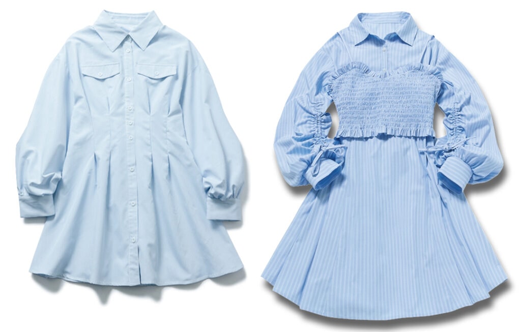 ふんわりシャツワンピ