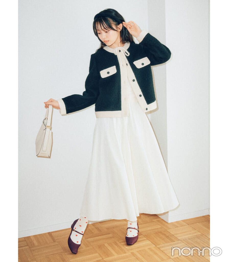 SHIPS anyバイカラー クルーネック カーディガンジャケット