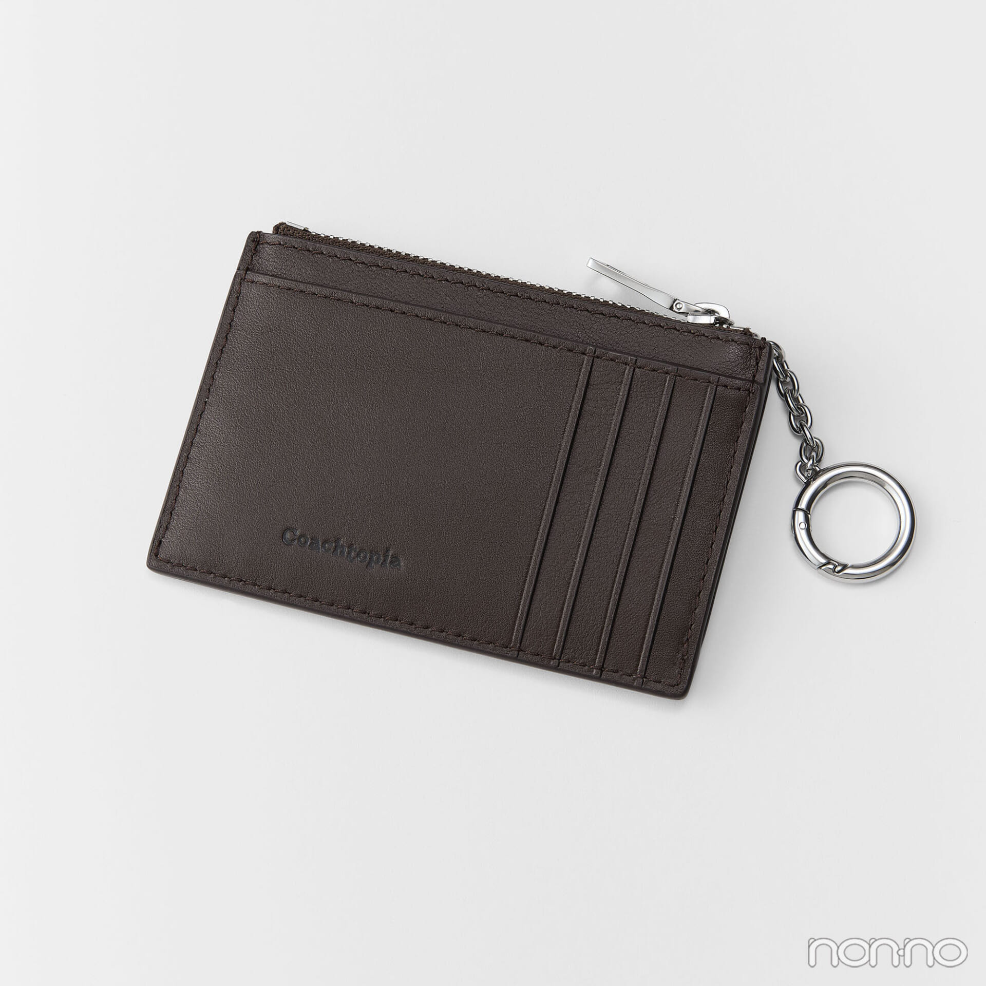 コーチトピアのジップ カード ケース・キーリング・チェッカーボード アップクラフト レザーの背面