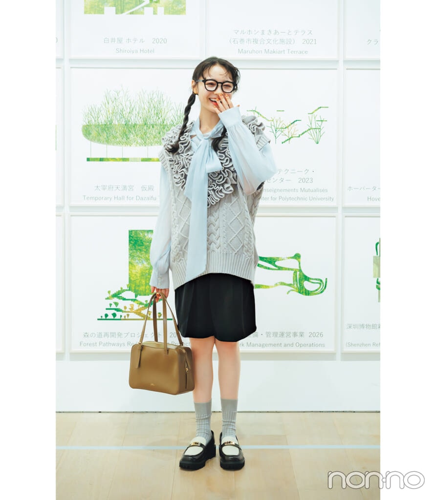 林芽亜里の「藤本壮介の建築：原初・未来・森」に行く時の美術館コーデ3