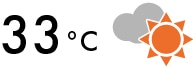 33℃くもり・晴れ