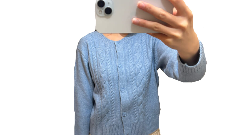 青カーディガン