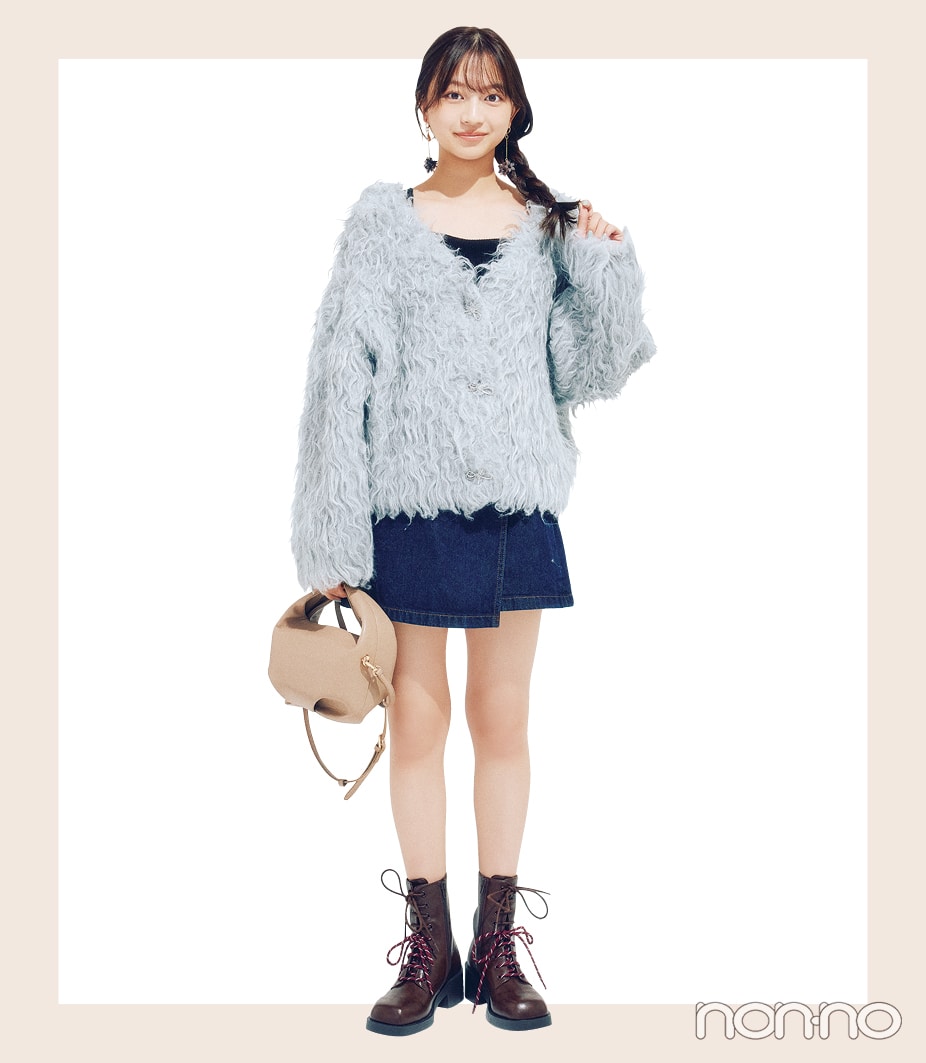 シャギーニットの着やせテク