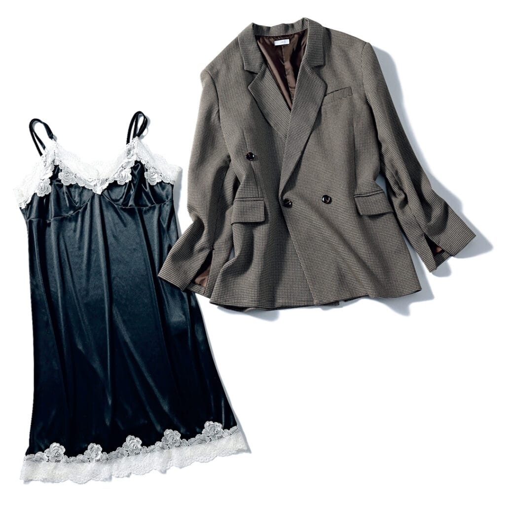 yaeのジャケットとキャミソールドレス