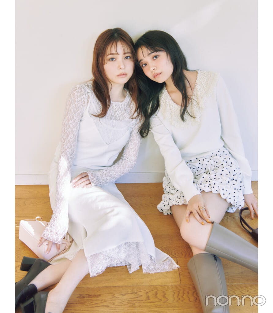 林芽亜里と久間田琳加の甘クラシックなトップス＆ワンピモデルカット2-1