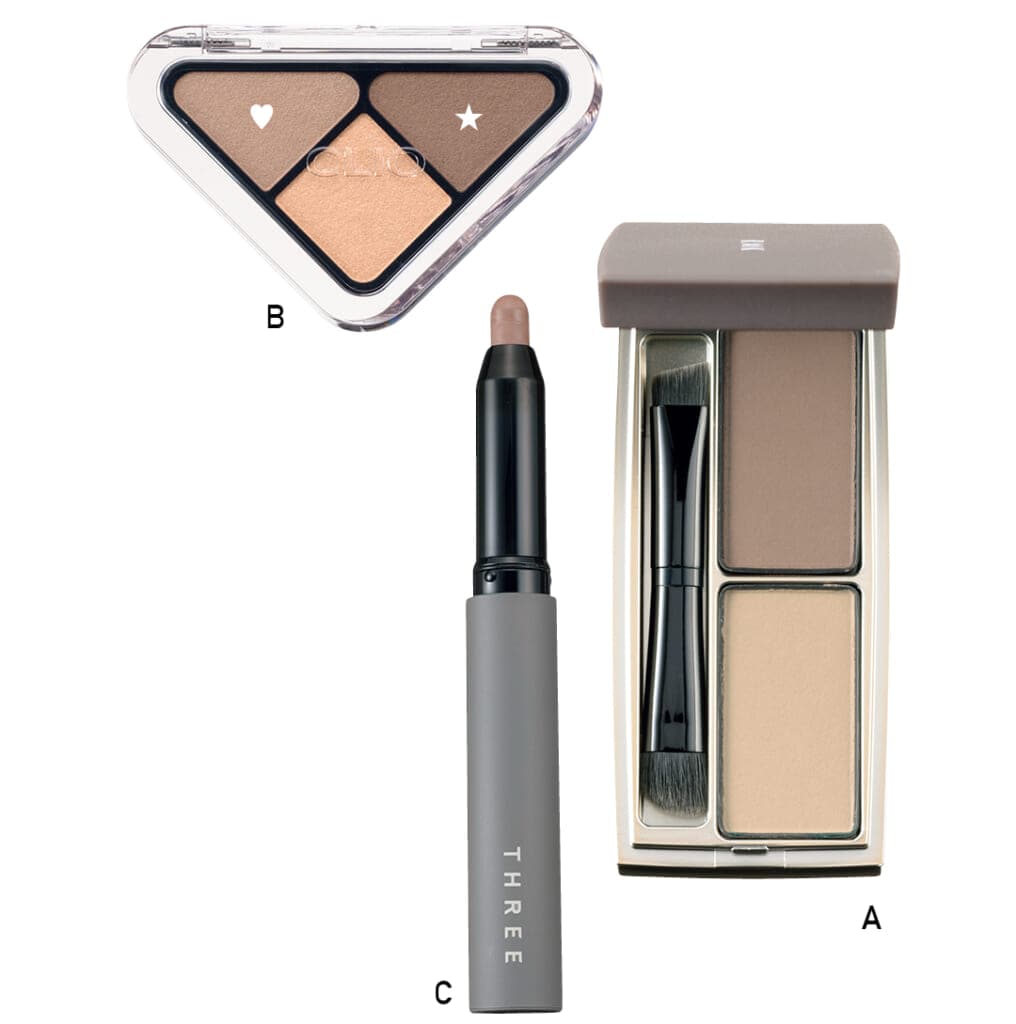 アイブロウ パウダー デュオ 01、エッセンシャルシャドウタップ 01、ディメンショナル シェイディングワンド