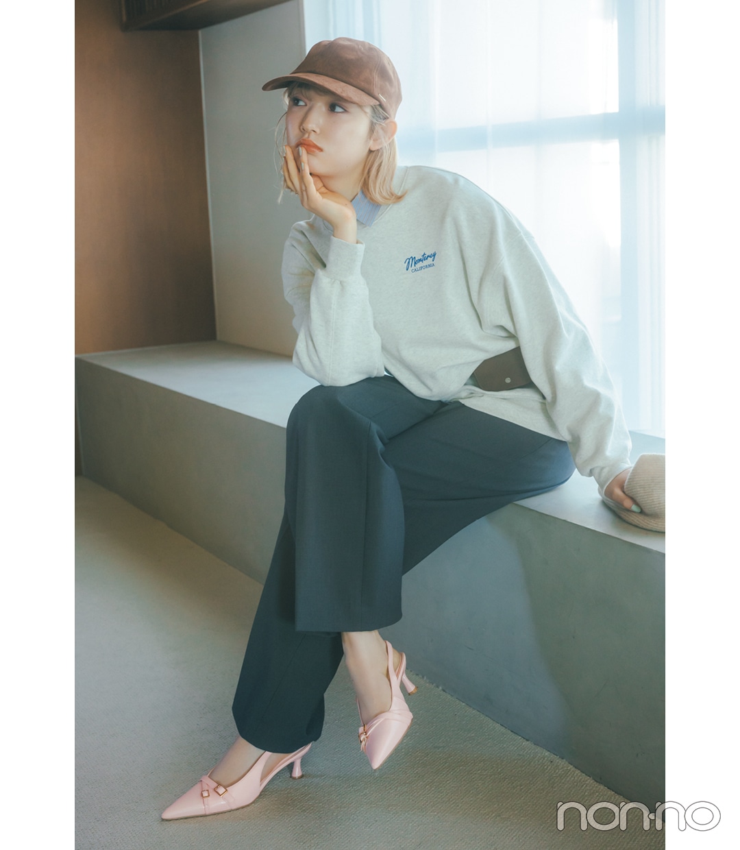 小宮山莉渚の冬服を使った春スイッチコーデ7-1