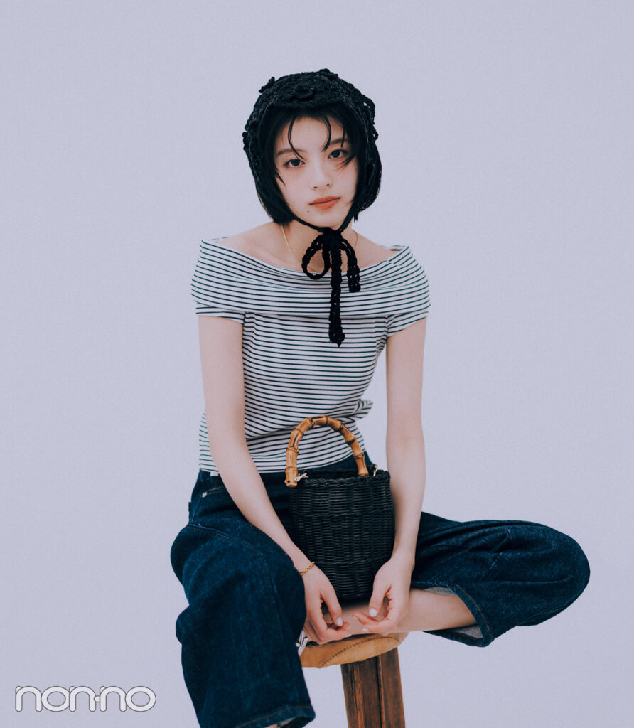 出口夏希の夏のボーダーコーデ