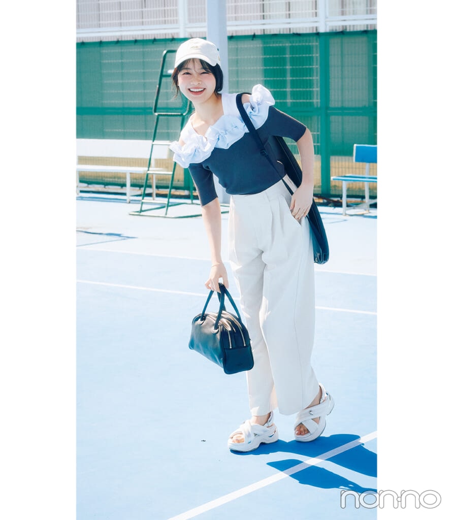 林芽亜里の時間割別大学生の作り置き通学コーデモデルカット2-7