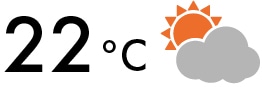 22℃晴れ・くもり