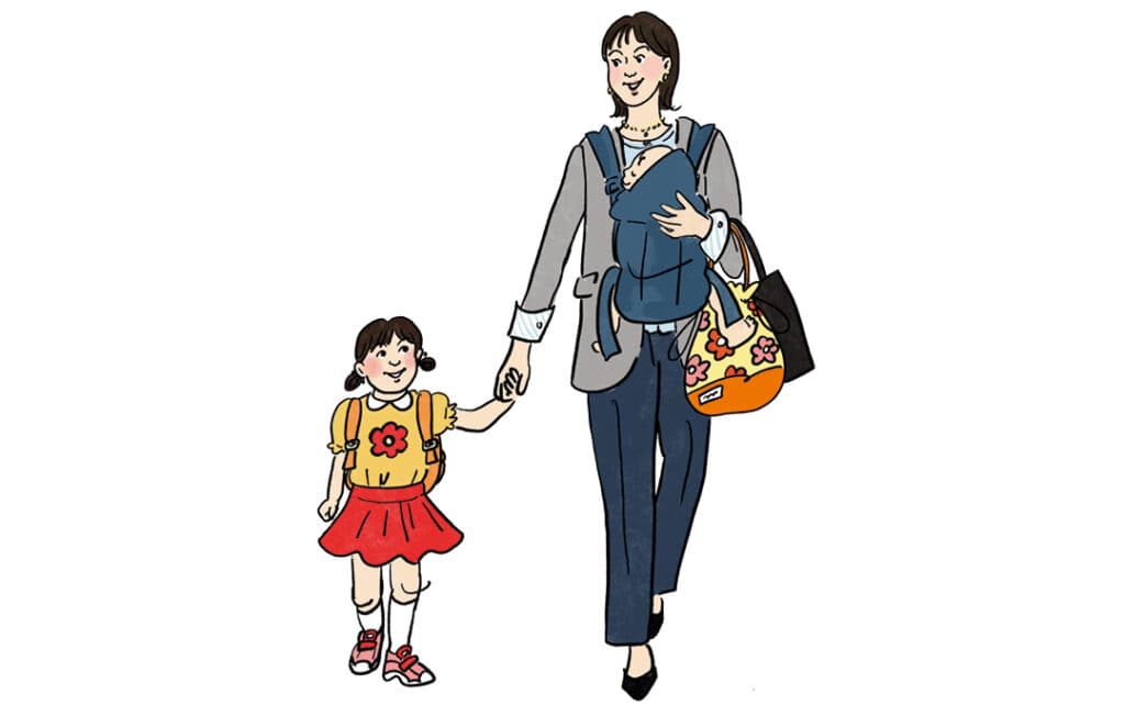 ワーママライフイラストカット1