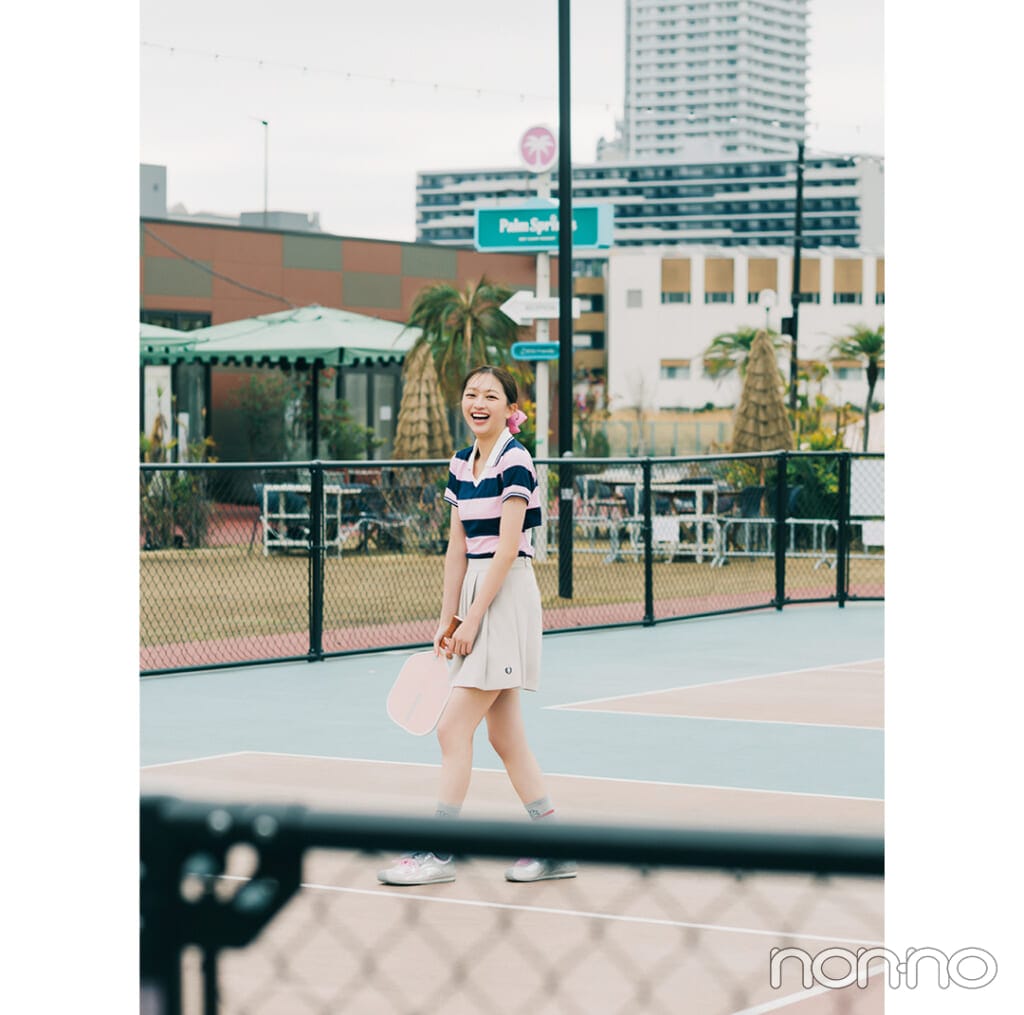 ピックルボールに挑戦する日のスポMIXコーデ3