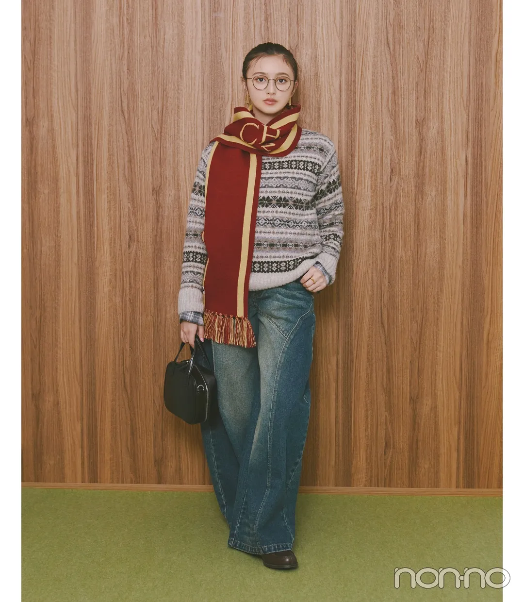 井上和の大学生1週間コーデ、日曜日のデニムスタイル