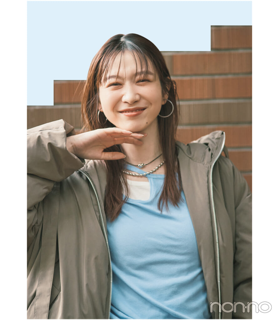 岡本夏美のジモ着にならないダウンモデルカット5