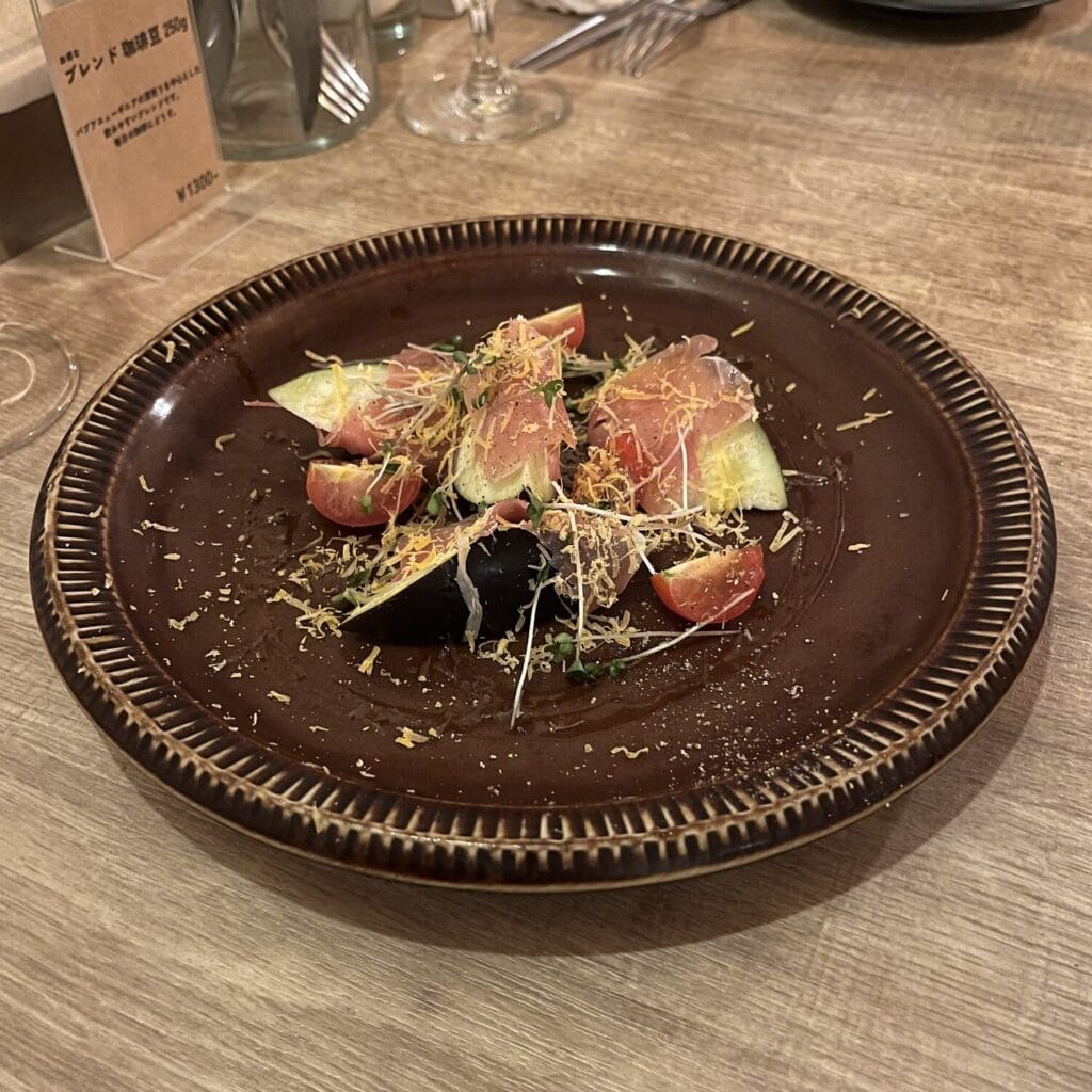 十三 めがねや 前菜 水ナス生ハム