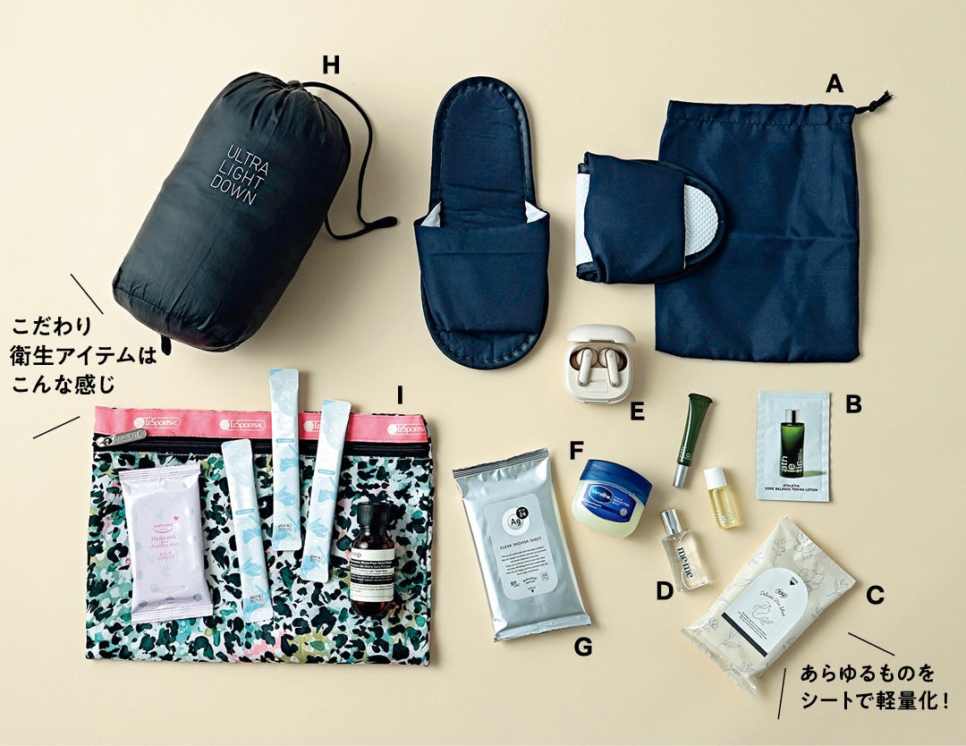 中西さんの機内持ち込みバッグの中身